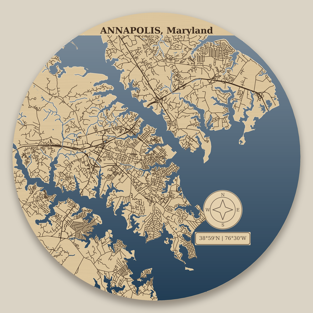 Annapolis Chesapeake Resin Map 12 in