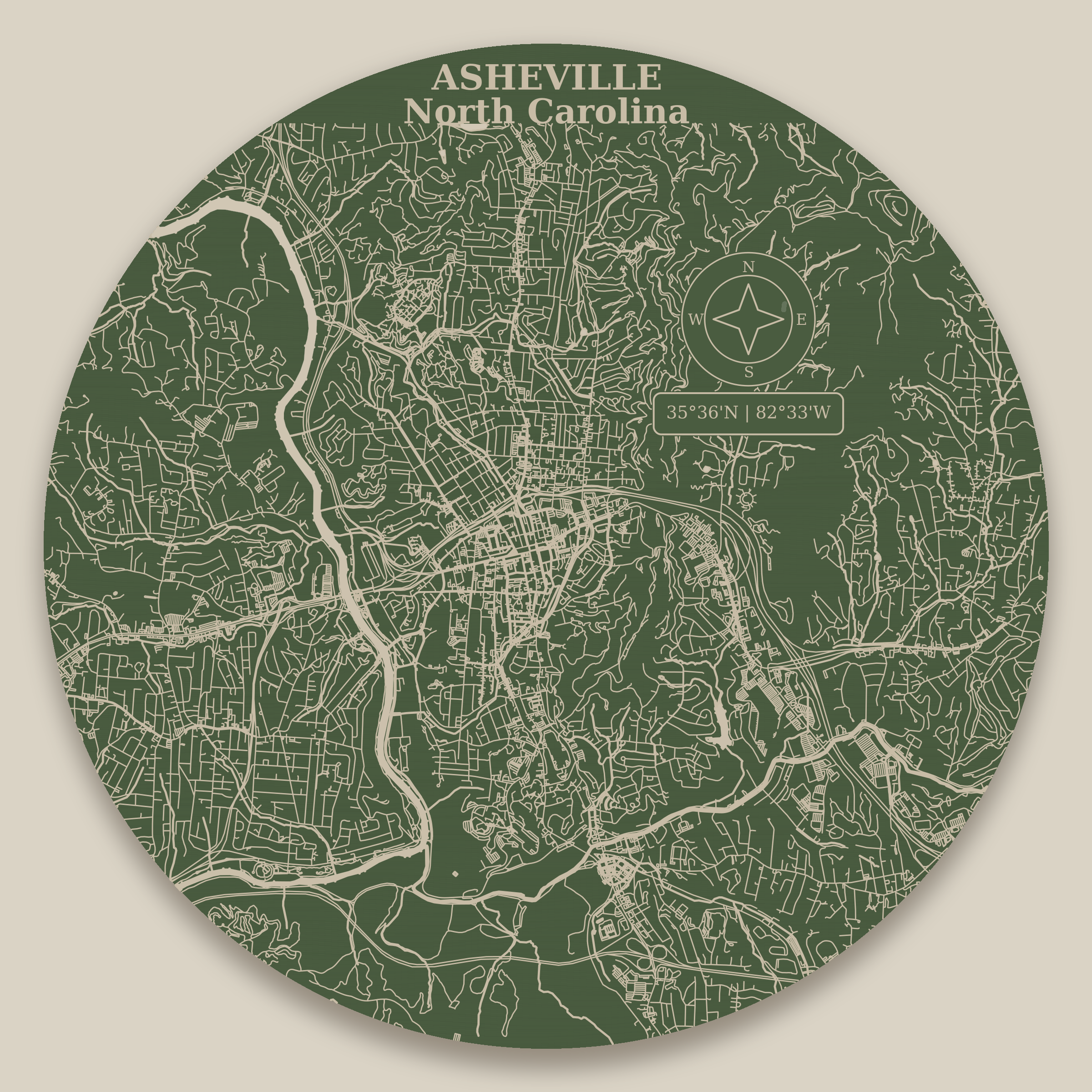 Asheville Forest-Green Map 12 in