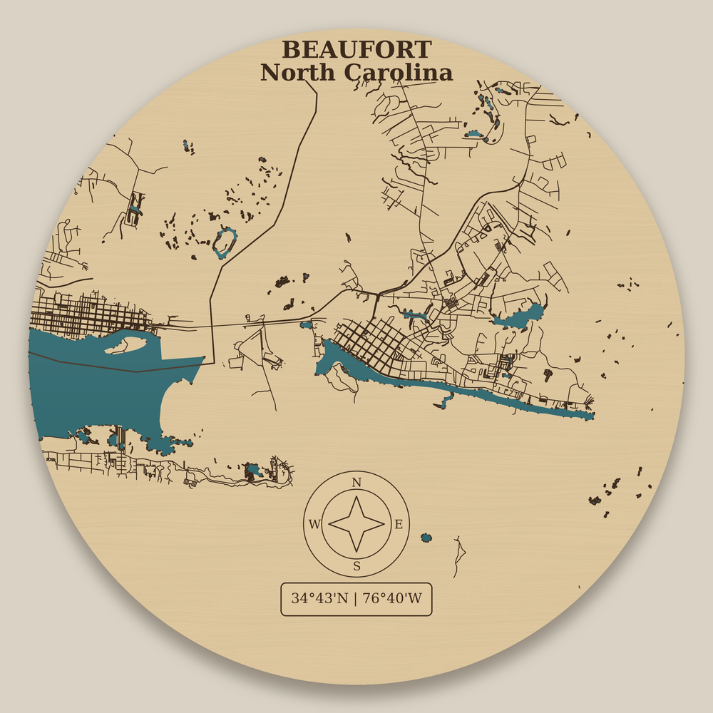 Beaufort NC Resin Map 12 in