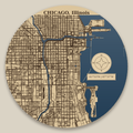 Chicago Lakefront Resin Map 12 in
