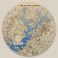 Lake Lanier Resin Map 12 in