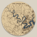 Lake Travis Resin Map 12 in