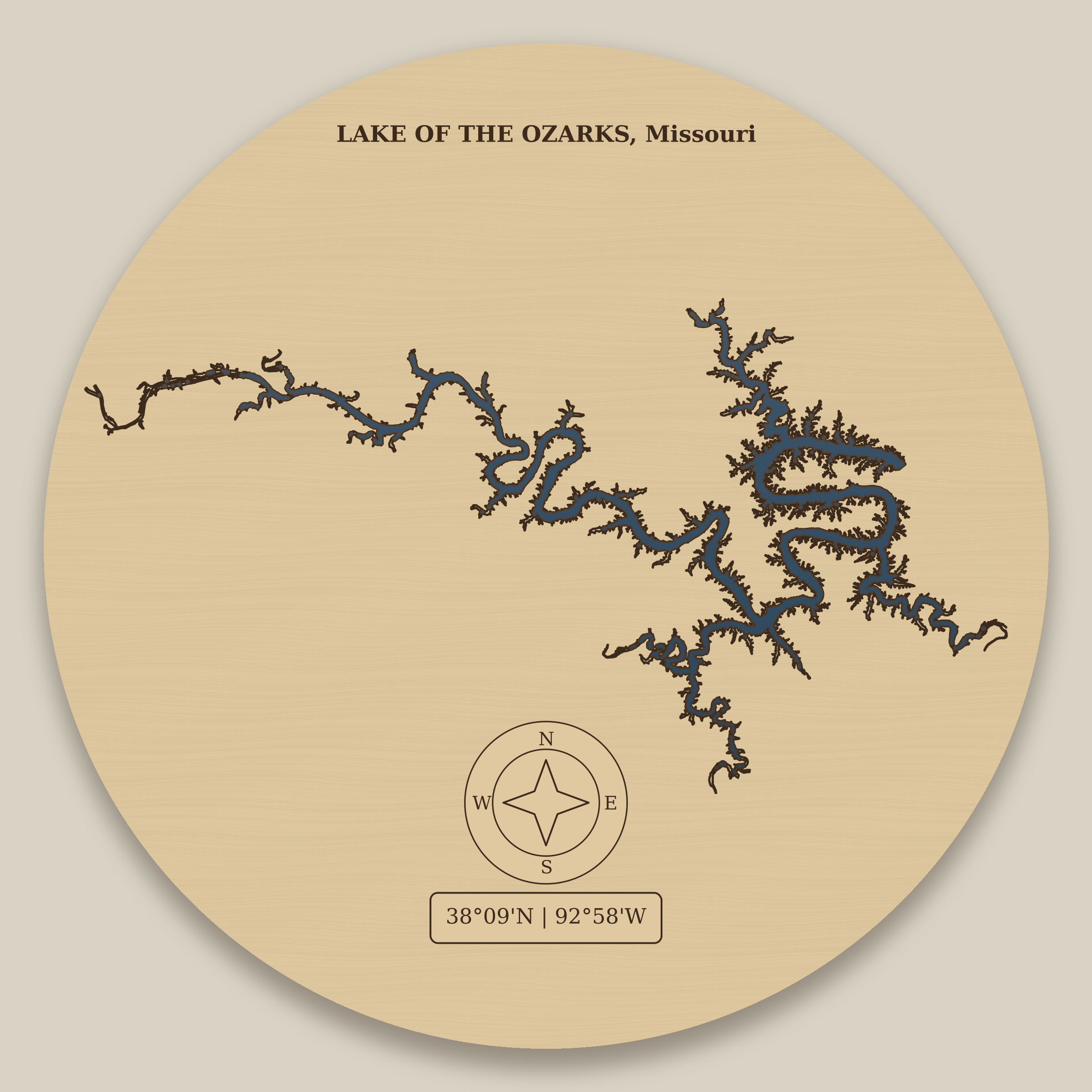 Lake of the Ozarks — Full Lake Silhouette Edition