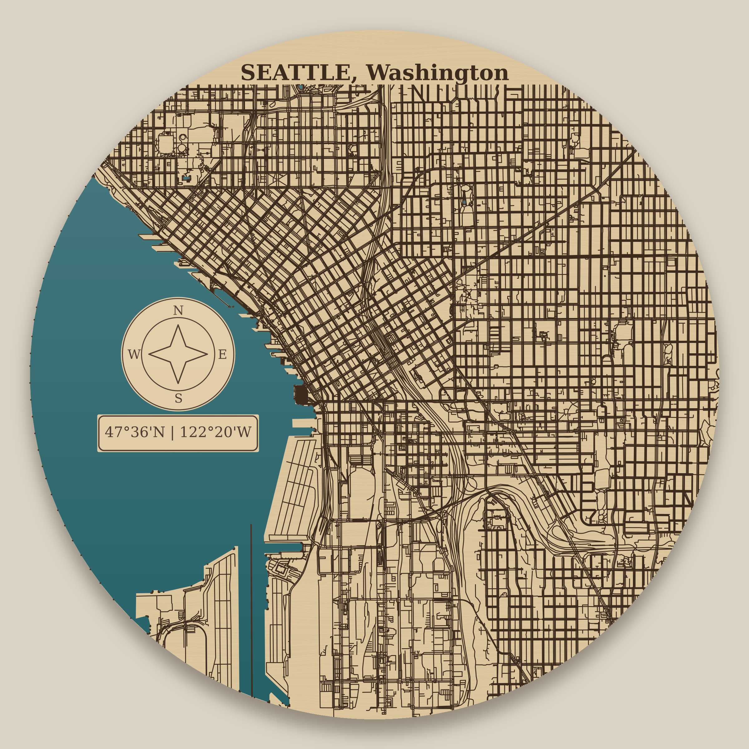 Seattle Resin Map 12 in